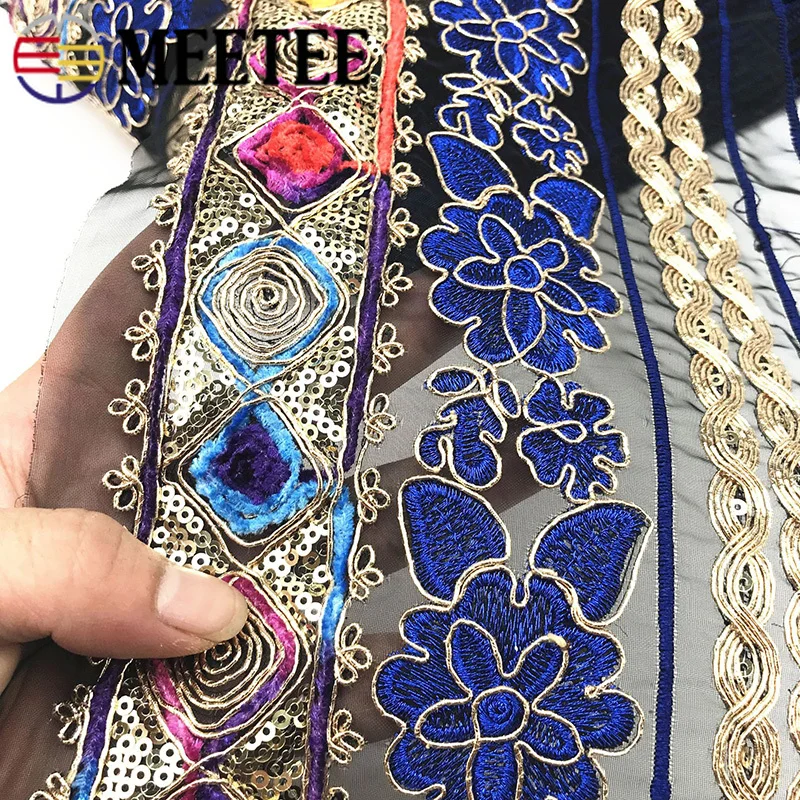 2 метра 17 см золотая нить вышитая кружевная отделка Тканевая обувь платье