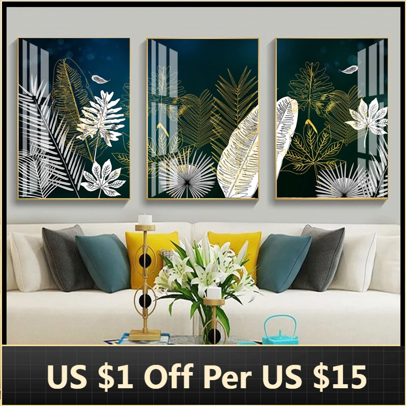 Современное искусство абстракция Завод холст картины изображения листьев на