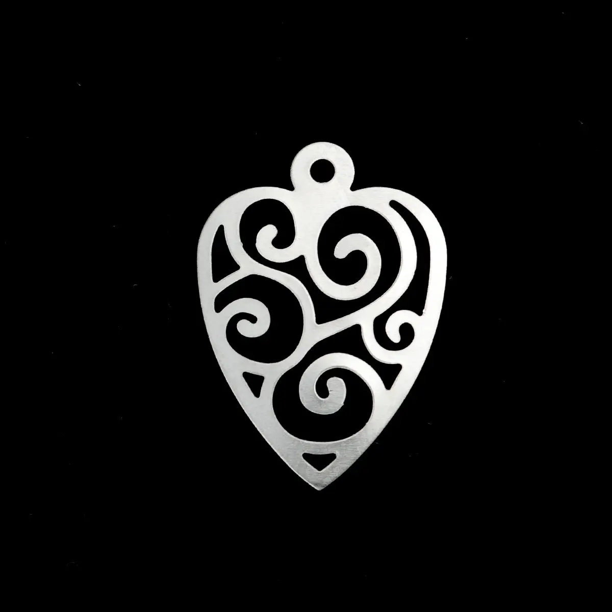 

Small 304 Stainless Steel Charms Heart Silver Color Filigree For Bracelet Necklace Jewelry Accessories 28mm x 20mm, 10 PCs