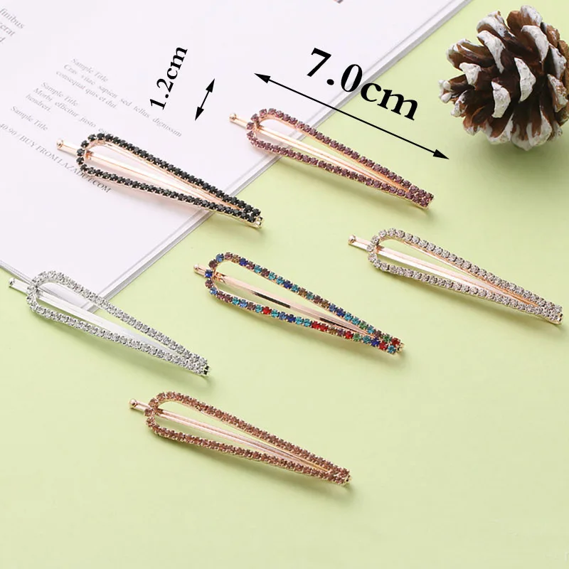 Корейский дизайн кристалл золотой серебряный цвет заколки для волос девочек