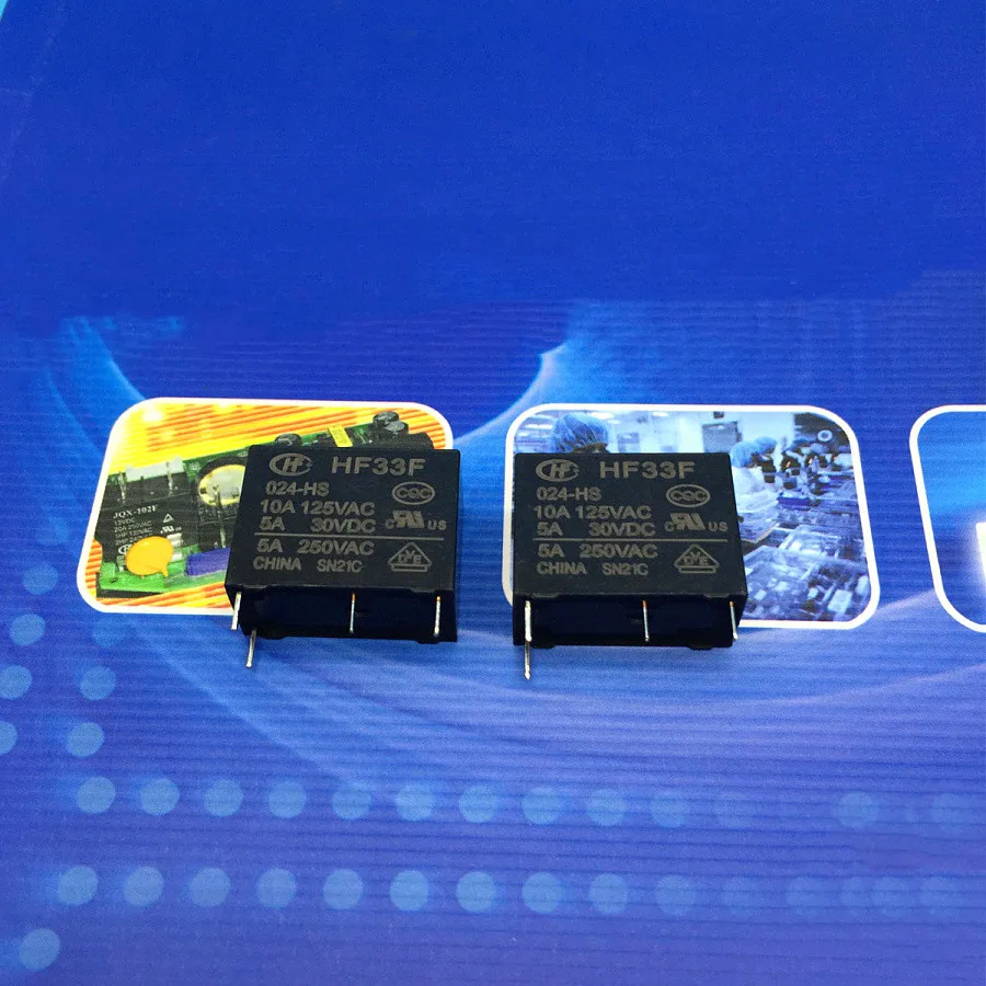 HF33F-024-HS 24VDC 5A 250VAC JZC-33F-024-HS реле