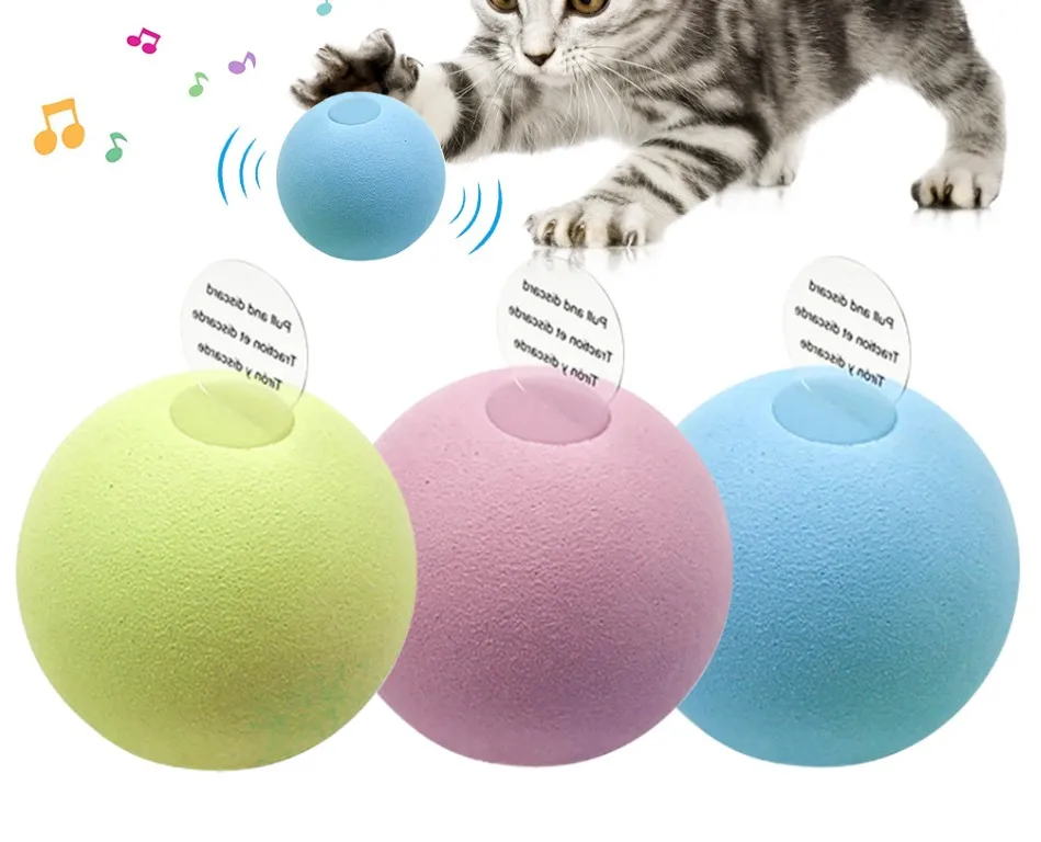 

Cat Toys New Gravity Ball Smart Touch Sounding Toys Interactive Pet Toys Squeak Toys Ball