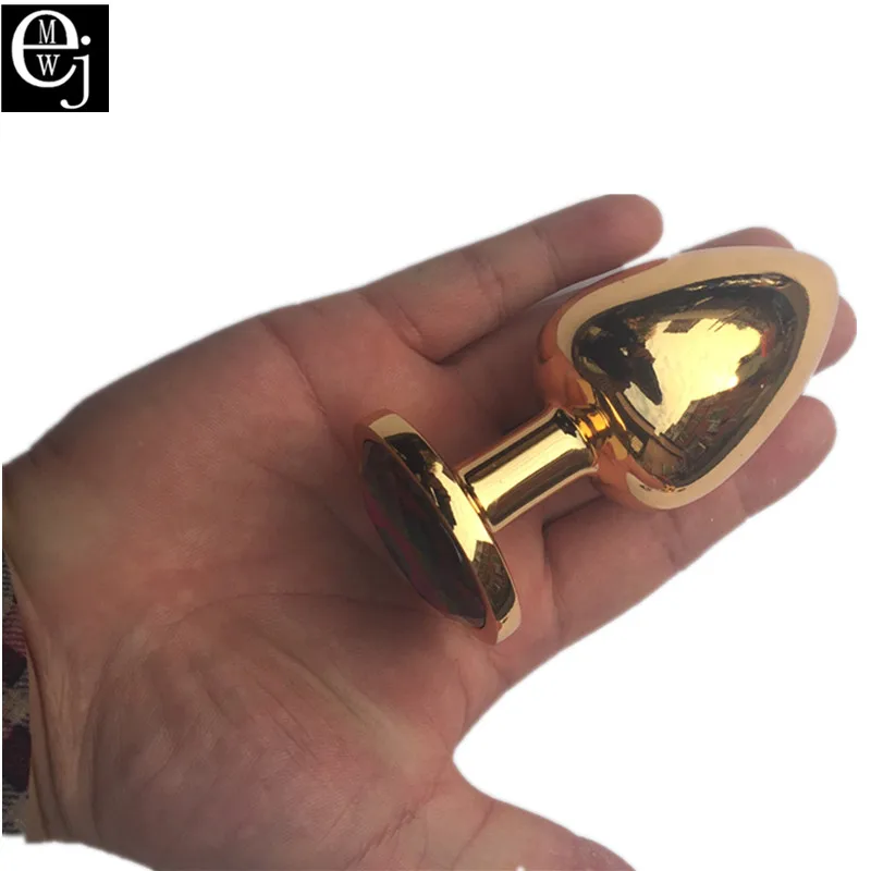 Золотая Анальная пробка с драгоценным камнем ювелирные изделия секс-игрушки