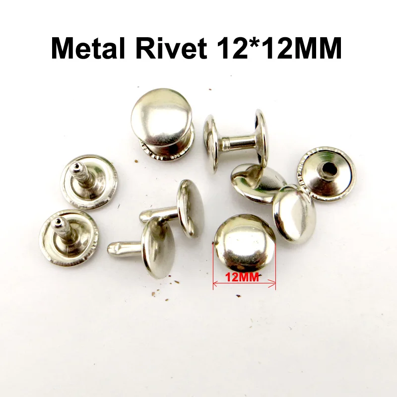 

50pcs 12MM*12MM Silver Metal Rivets Decorative Button Clothes Accessory Leather Bag Fits MR-048