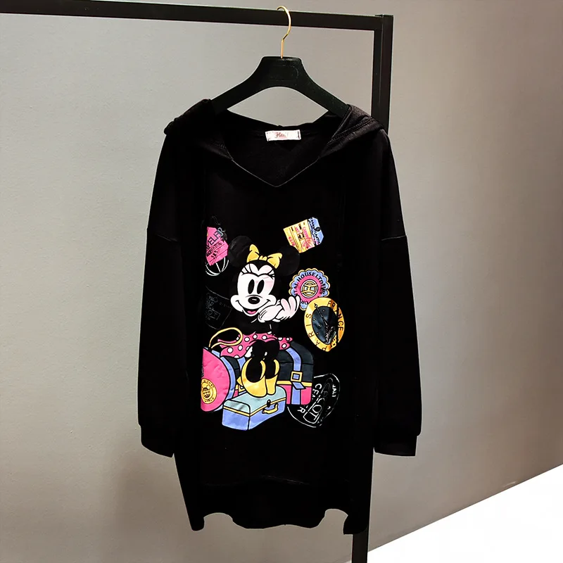 Женские толстовки с Микки Маусом Дисней весенние Свободные длинными рукавами в