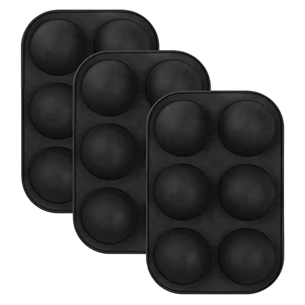 

Silicone Cake Soap Mold Baking Semicircle With 6 Holes Pudding Chocolate Baking Non-stick Material Cake Mold
