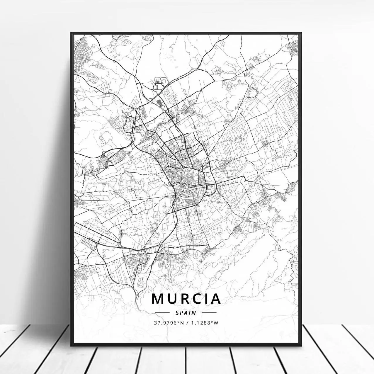 Lleida Toledo Logrono Vigo Murcia Burgos испанский холст художественная карта постер|Рисование и