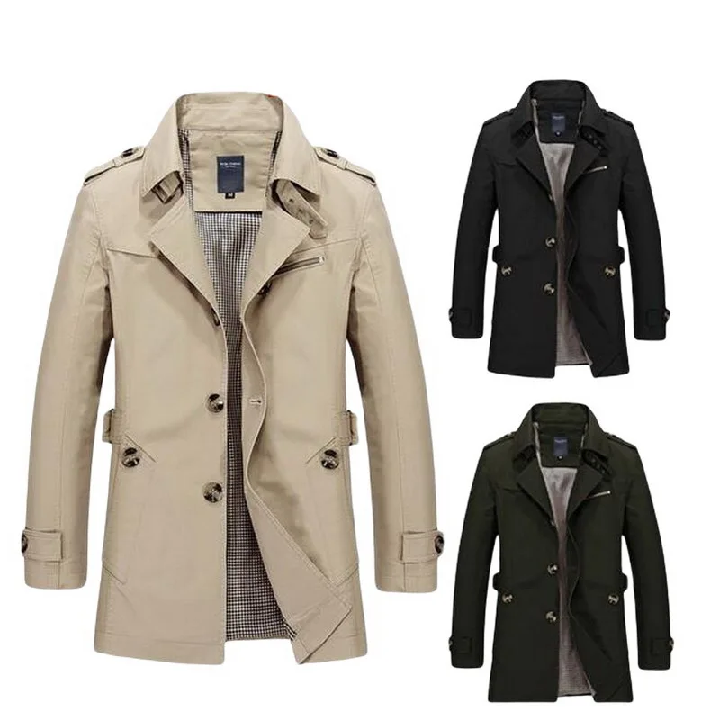 2021 мужской Тренч плюшевые шить свободные желоба Бизнес Повседневное ветровка