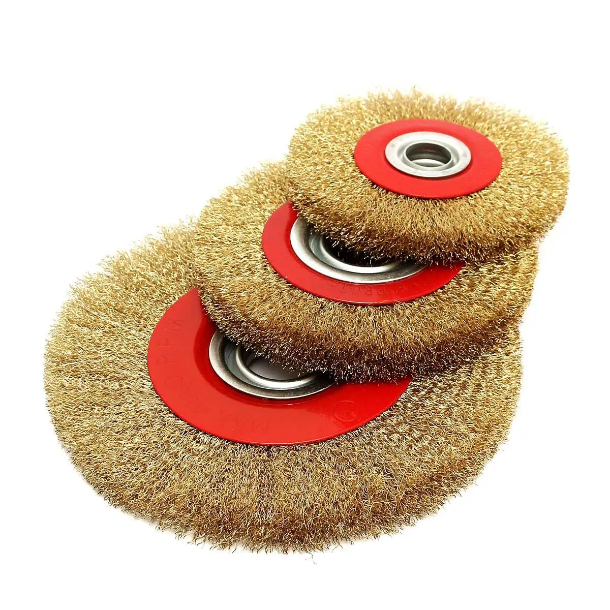 5/6/8 Inch Steel Flat Wire Wheel Brush 1PCS with 10pcs Adaptor Rings for Bench Grinder Polish Metal Polishing Grinding | Инструменты