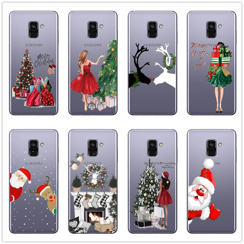 2020 новогодний Рождественский подарок Санта Клаус Снежинка ТПУ мягкий чехол для