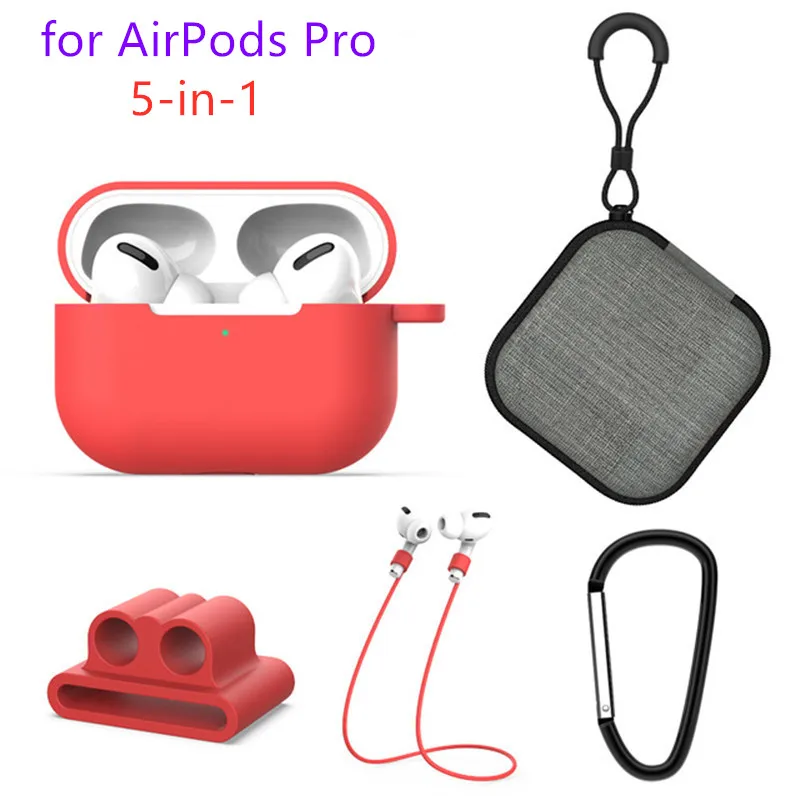Мягкий силиконовый чехол 5 в 1 для наушников Apple Airpods Pro Air Pods 3 Airpodspro совместимый с