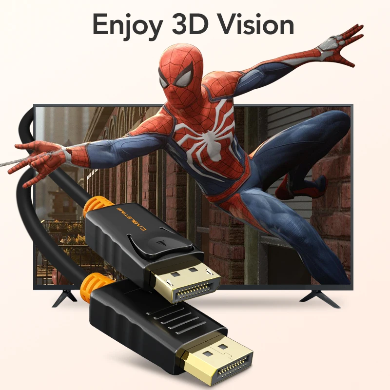Кабель CABLETIME для порта дисплея 1 м штекер-штекер DP 2 кабель видео аудио 4k 60 Гц HDTV