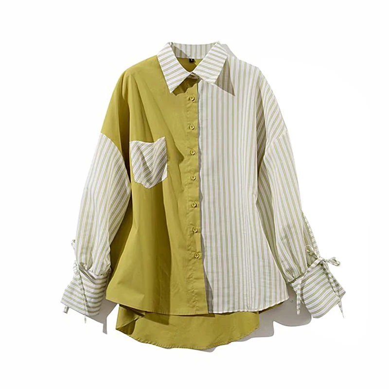 Винтажные стильные полосатые топы в стиле пэчворк женские блузки 2020 модные