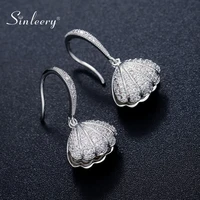 sinleery dazzling crystal earrings for women rose gold silver color drop pearl wedding accessories fashion jewelry es354 ssg