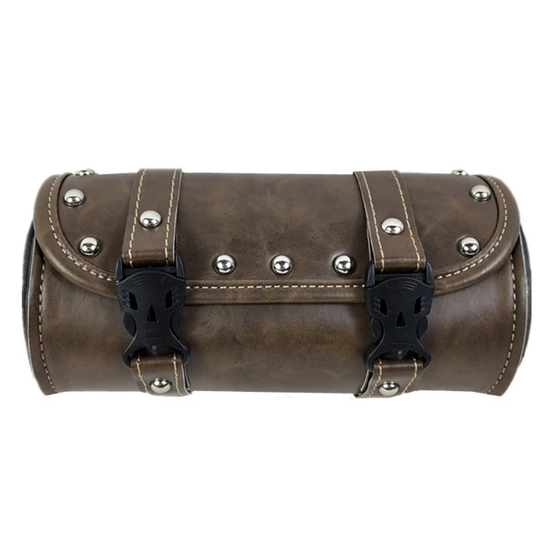 

Durable Motorcycle Leather Front Bag BrownTool Bag High Quality Tool Pouch Multifunctional Handlebar Bags