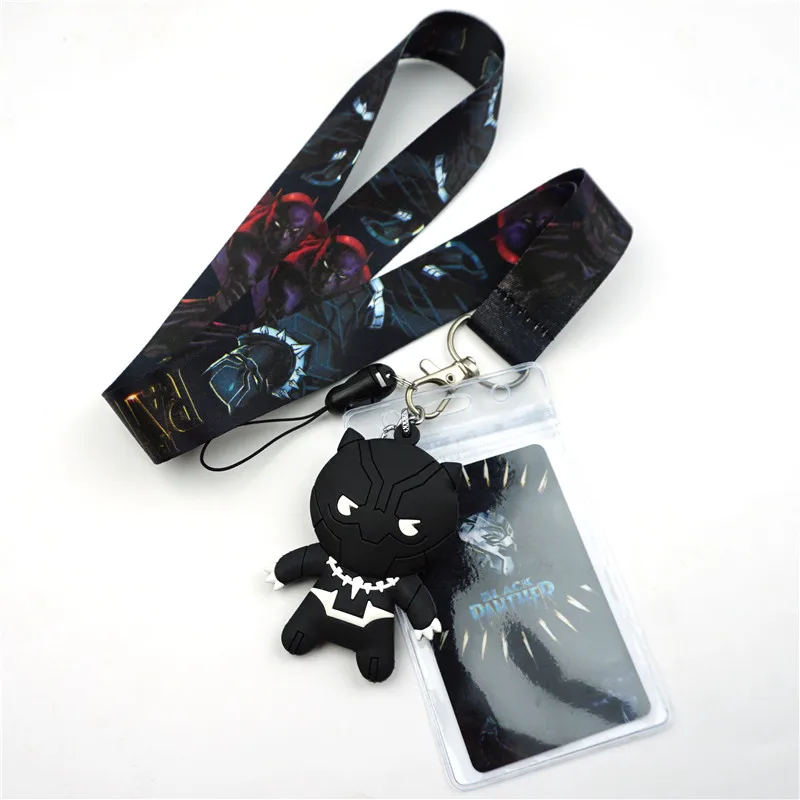 Черный ремешок на шею ремешки для ключей удостоверения личности держатель