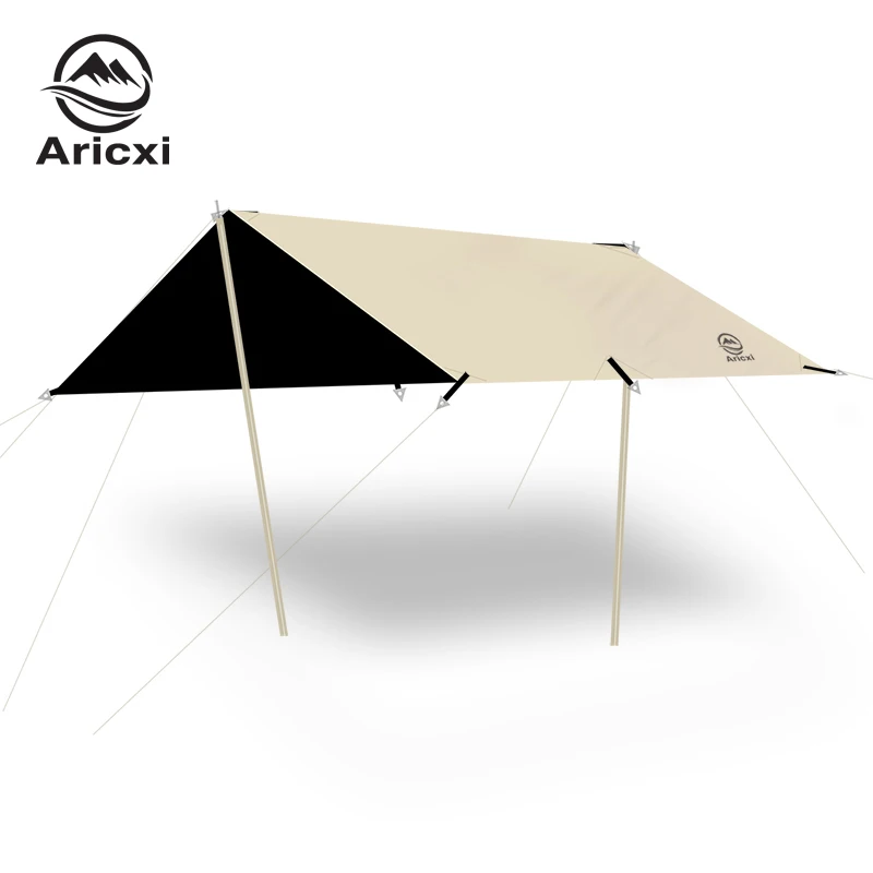 Aricxi Black Coating Tarp Outdoor Camping Sun Shelter Shade Awning Thickened 210D Oxford cloth ANTI UV high waterproof tarp | Спорт и