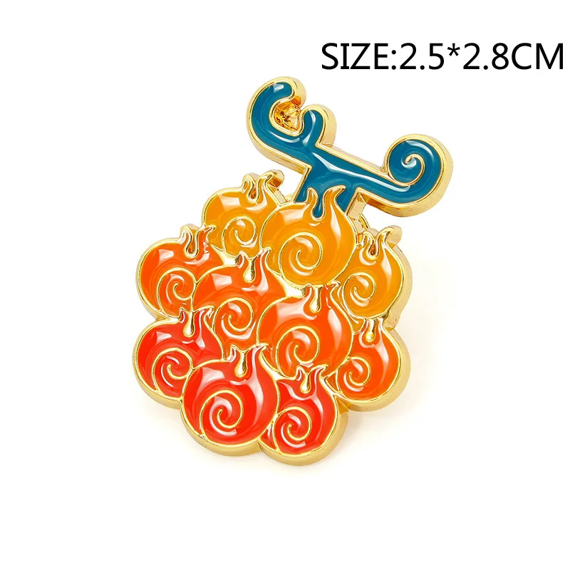 1X металлические броши в виде аниме пиратский король с волшебными фруктами модный