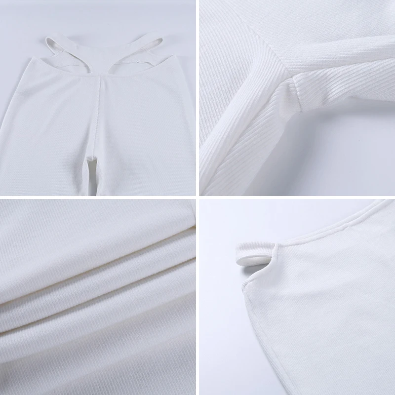 

Gtpdpllt Women White Sexy Pant Summer 2020 Ribber Hollow Out Streetwear Jogger High Waist Harajuku Bandage Trousers Party Pants