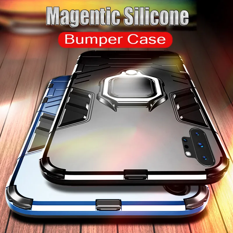 Luxury Armor Silicone Phone Case For Samsung Galaxy S10e S8 S9 Plus Magentic Ring Cuque Note 10 Pro 9 Shockproof Cover |
