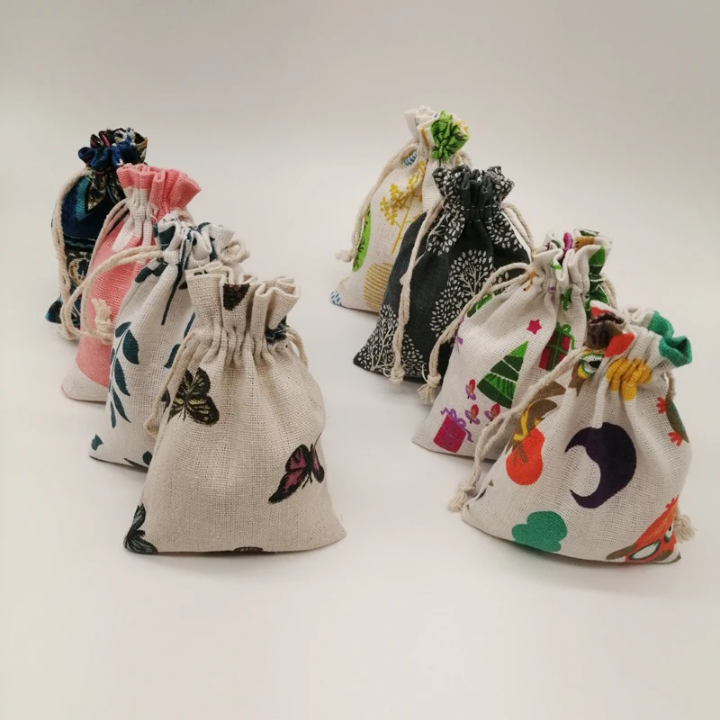 20 штук ткань из натурального джута мешок хлопок спальный с кулиской ювелирных