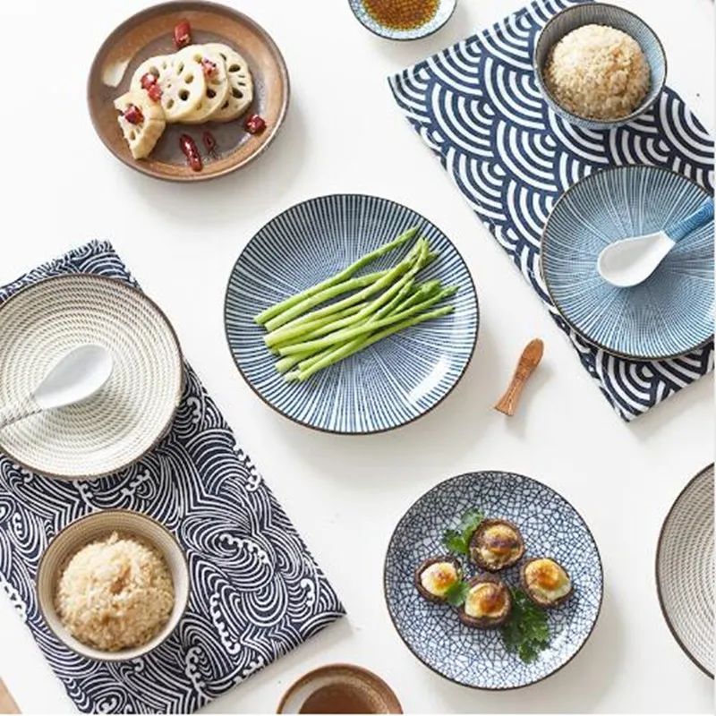 Керамическая тарелка в японском стиле для соуса фруктов и десертов Классическая