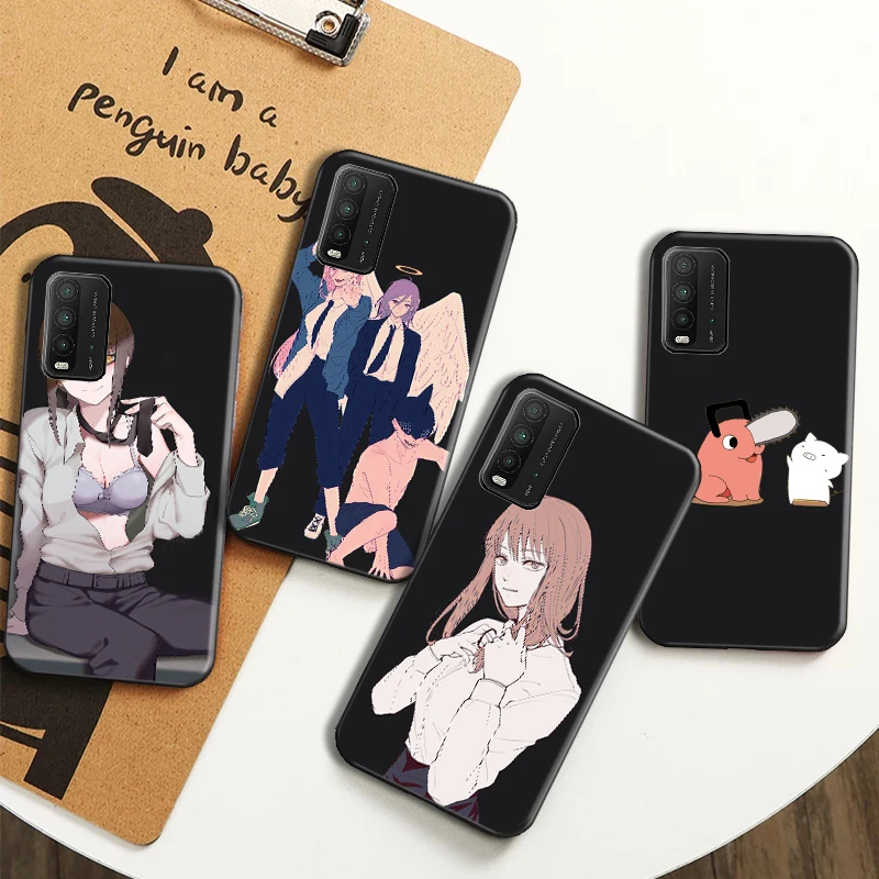 

Chainsaw Man Anime Phone Case For Xiaomi Redmi Note 9T Redmi 9T Aki Pahwa Pochita Back Cover Soft TPU Funda Coque Cases