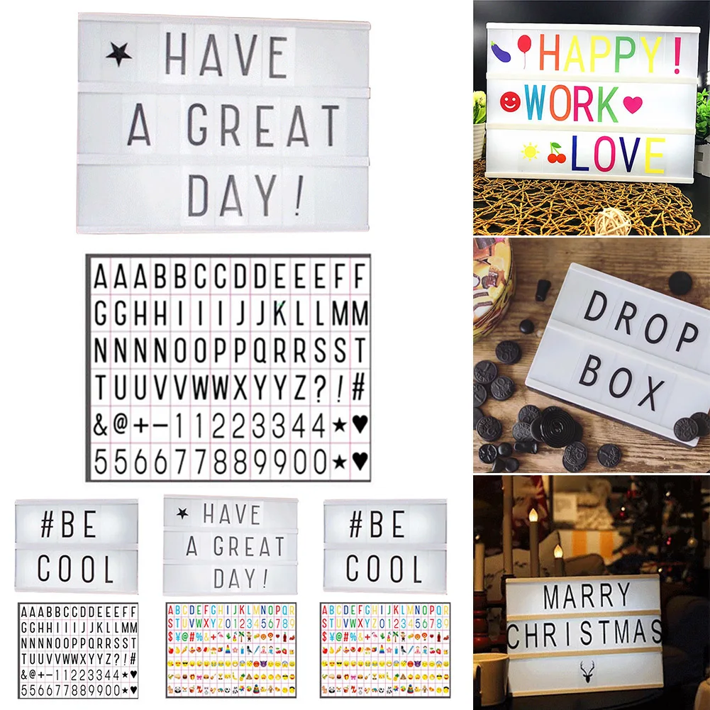 

Cinema LED Lightbox with Letters and Symbols USB/Battery Powered Light Box A4/A5