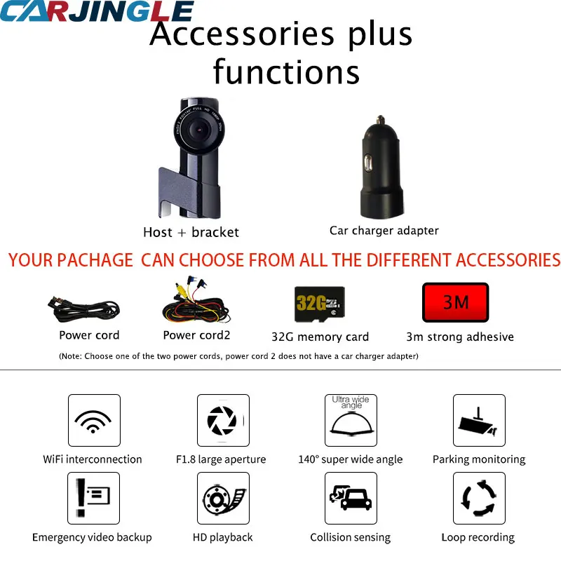 

Hot HD1080P USB SONY Single or Dual-lens Mini Hidden Car Driving Recorder Dash Cam Night Vision Vehicle DVR