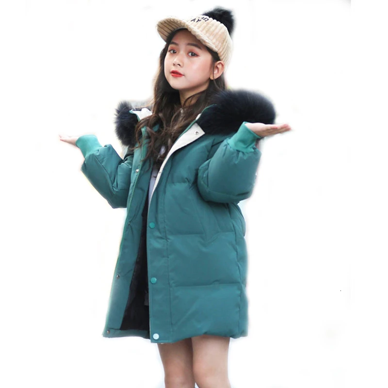 Теплое зимнее пуховое пальто для мальчиков и девочек детская хлопковая куртка с