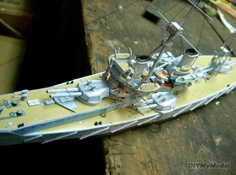 DIYMyModeI-battleship brit&aacute;nico fearless 1:250, bricolaje, manualidades, Kit de modelo de papel, rompecabezas de juguete, regalo, utillaje de pel&iacute;cula-4