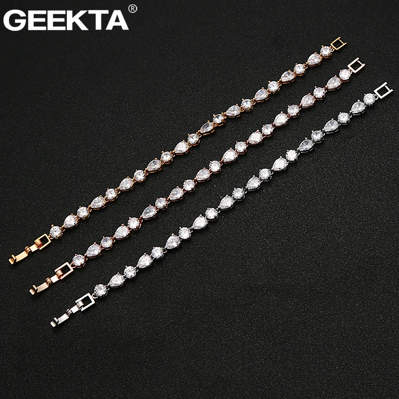 Круглые бусины в форме капли изысканный фианит с ААА циркон кристалл Теннисный