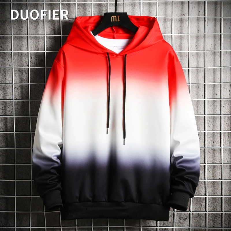 

2021 new fashion men's hoodie hip-hop street style gradient hooded sweater men's casual trend men's clothing jogging hoodies