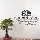 Namaste Наклейка на стену, цитата, Виниловая наклейка, Будда, лотос, цветок, декор для спальни, йоги, Современное украшение, Фреска WL1923