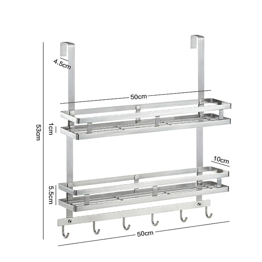 

Stainless Steel Bathroom Towel Stand Rack Kitchen Cupboard Hanger Cabinet Door Chest Hanging Sundries Storage Shelf for Home
