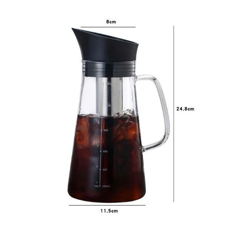 

CHYIR 1L Portable Hot/cold Brew Dual Use Filter Coffee&Tea Pot Fine Metal Filter Kitchen Accessories Barista Tools cafetera