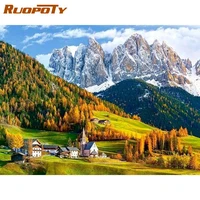 ruopoty 60x75cm paint by numbers mountain landscape diy oil painting by numbers on canvas frame number painting home decor