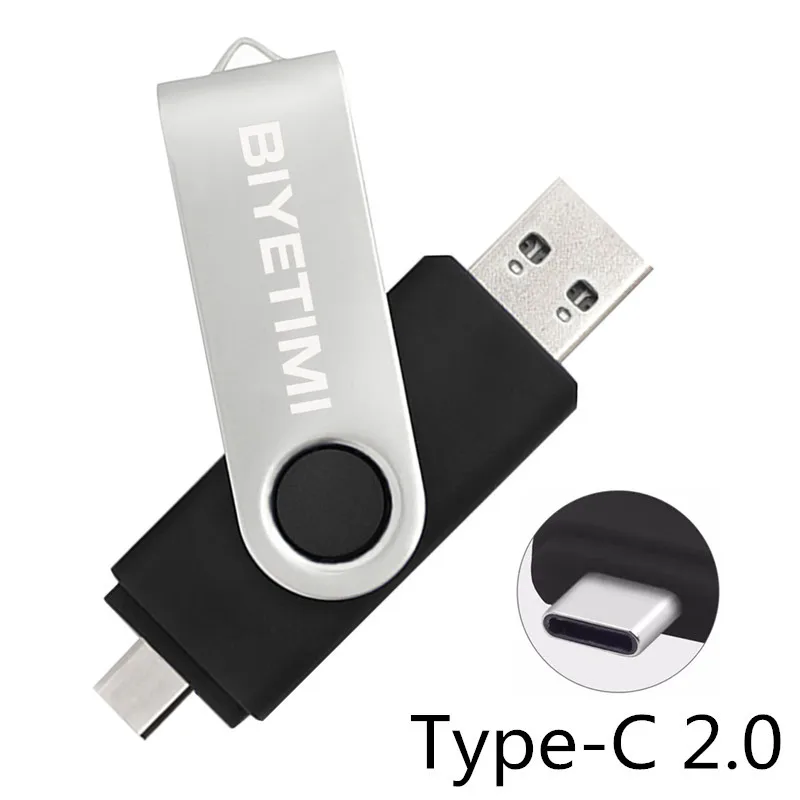 Biyetimi Usb USB Type C флеш накопитель 32 ГБ флэш 64 с поддержкой технологии OTG 128 Гб флешки