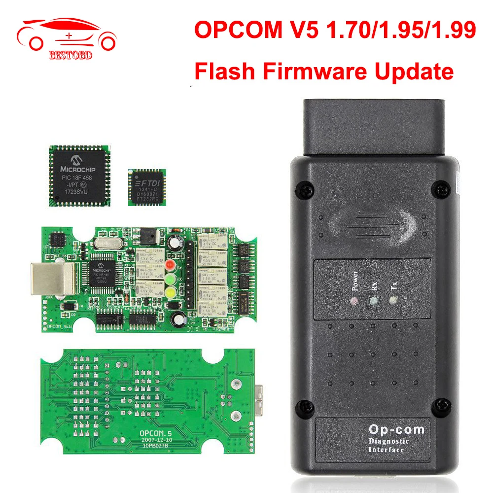 Для Opel OPCOM V5 1 70 95 99 flash прошивка обновление OP-COM PIC18F458 CAN BUS OBD OBD2 сканер OP COM