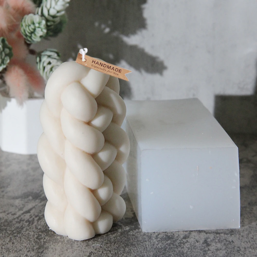 

New DIY Long Braided Wool Shape Candle Silicone Mold Making Art Aromatherapy Wax Candle Soap Mould Handcraft Home Decoration