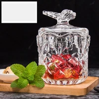 french butterfly crystal glass jar with lid candy storage bottle household jewelry necklace ring box sundries food jar art decor