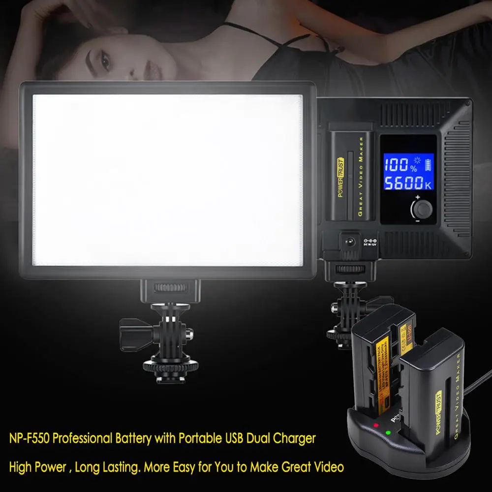 NP-F550 NP-F570 NPF550 F570 аккумулятор + USB двойное зарядное устройство для Светодиодный ongnuo