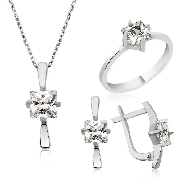 

Серебряный квадратный Женский комплект Silverlina