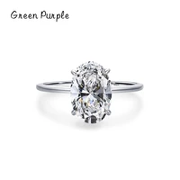 green purple luxury sparkling oval ring s925 sterling silver top quality zirconia wedding finger rings for women jewelry gifts