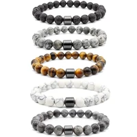 natural tiger eye map howlite stone hematite beads men magnetic health protection balance bracelets women healing soul jewelry