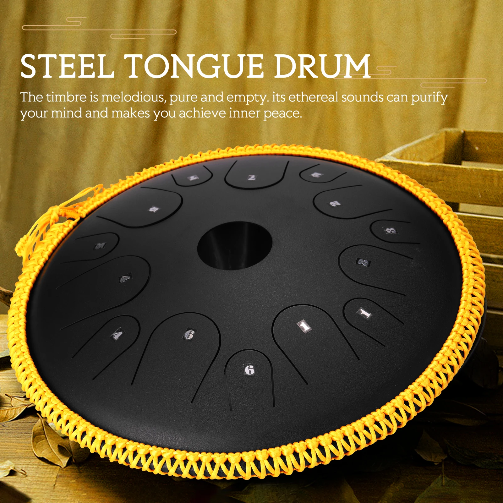 15-дюймовый 14-тоновый стальной барабан для языка мини ручной с барабаном Ударные