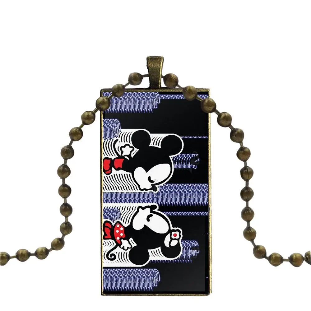 Jewelry With Steel Plated Glass Cabochon Choker Long Pendant Rectangle custom name necklace For Unisex Gift He S Mine | Украшения и