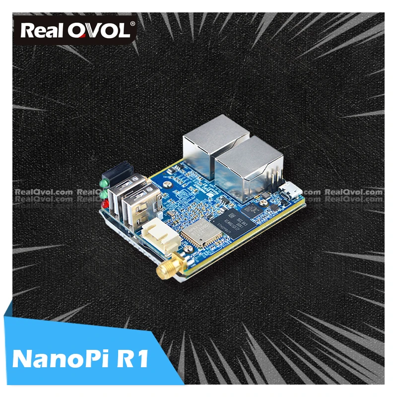 RealQvol FriendlyELEC ELEC NanoPi R1 Allwinner H3 Гбит/с Ethernet бортовой Wifi Bluetooth OpenWRT система