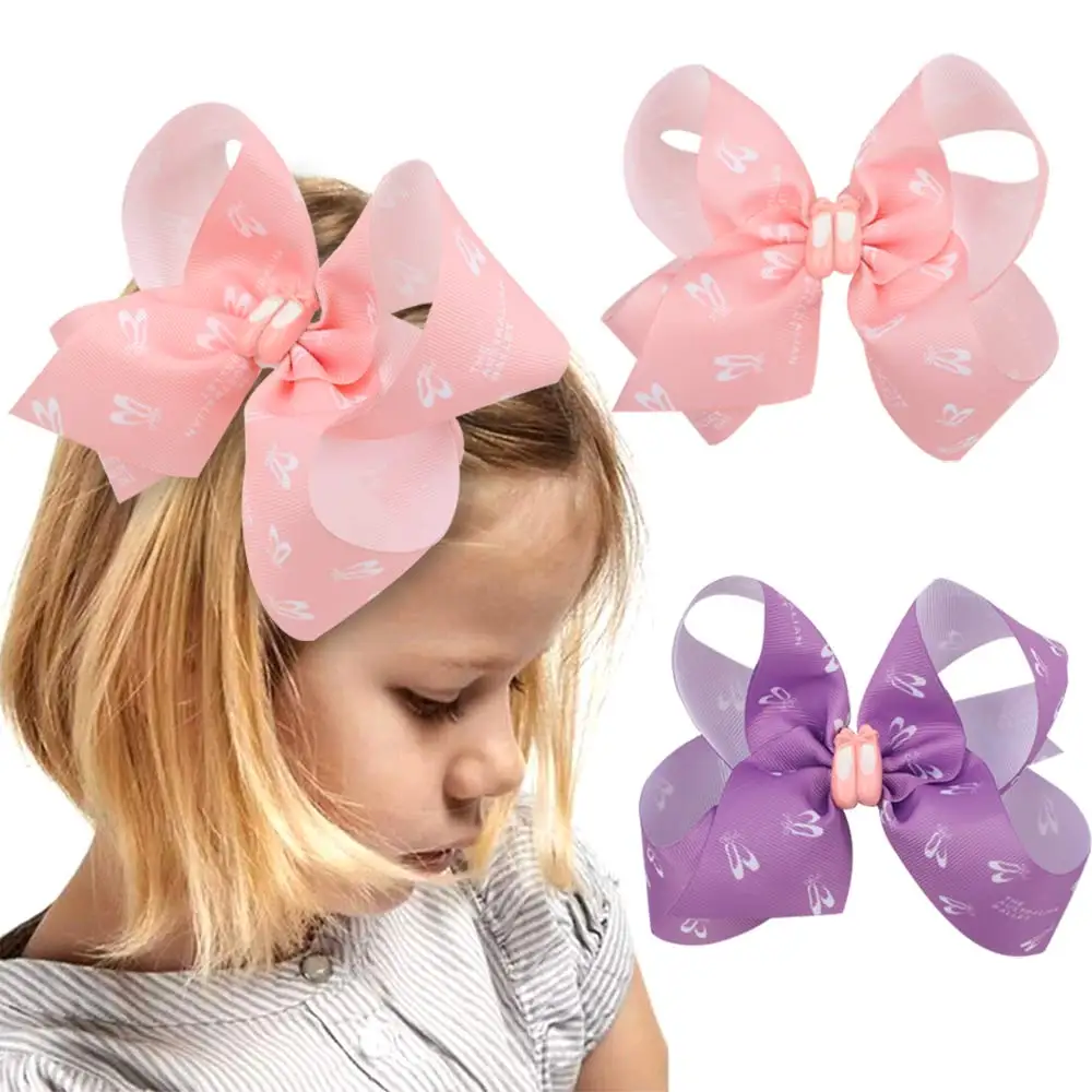 

4" Grosgrain Ribbon Printed Hair Bows With Clip Girls Kids Hair Accessories Handmade Boutique Hairpins Barrettes Girls Headress