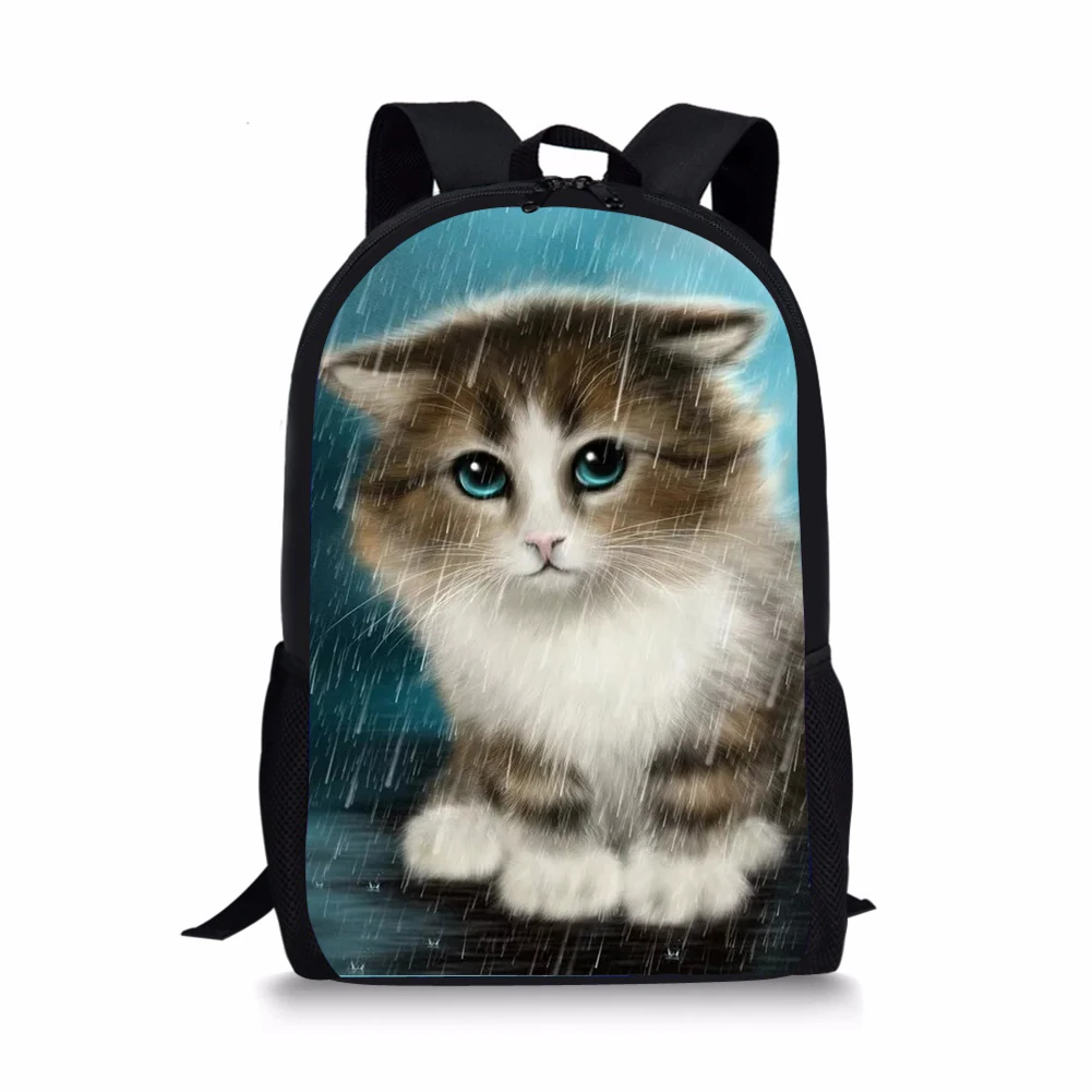 Fashion Children's School Backpack Fantasy Cats Design Pattern Kids School Book Bags Kawaii Animal Girls School Bags